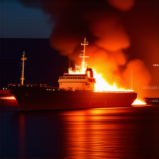 Удар дронов по Туапсе: пожар в порту продолжается, пострадал танкер под флагом Либерии