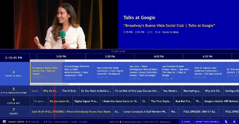 Разработчик превратил YouTube в телевидение с ретро-интерфейсом