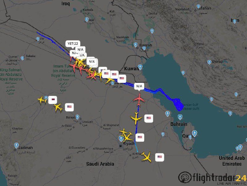 США готовят удары по Ирану: самолёты-заправщики в районе Ближнего Востока
