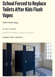 Школьники ломают унитазы, пытаясь смыть вейпы
