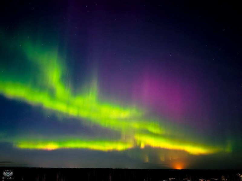 Северное сияние в Тюмени и прогноз для Подмосковья
