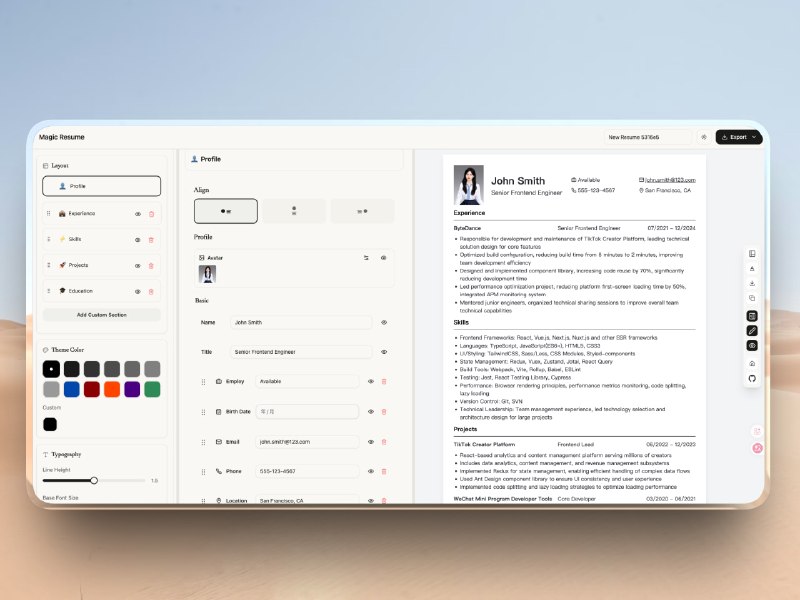 Magic Resume: новый ИИ-редактор для создания резюме за пару минут