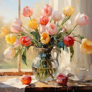 Утро. Охапка тюльпанов. Стихотворение Алеи Синеглазой