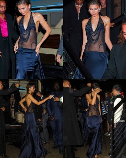 Зендея в темно-синем платье от Di Petsa: новый эффектный образ