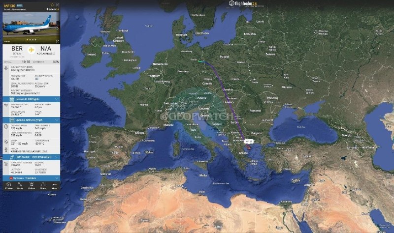 Правительственный самолёт Израиля возвращается домой из Берлина