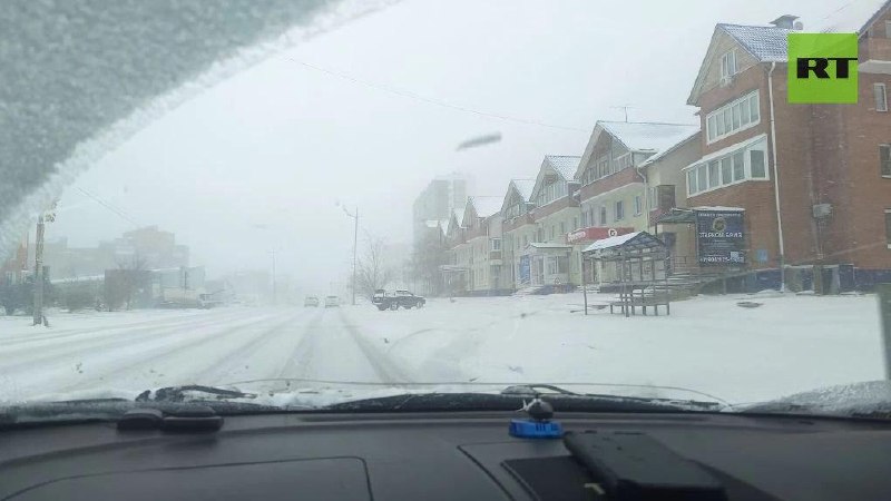 В Ангарске в середине апреля выпал сильный снег