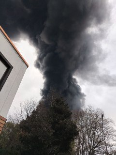 В порту Туапсе после прилёта загорелся резервуар