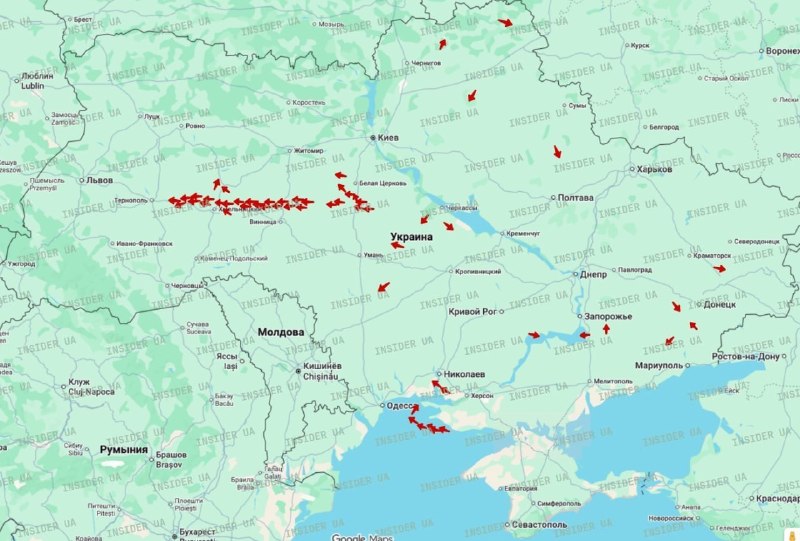 Первая волна дронов «Герань» взяла курс на Черкасскую и Черниговскую области