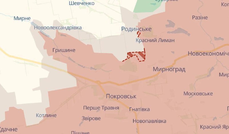 Продвижение российских войск к северу от Покровска