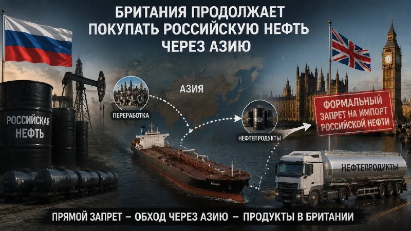 Британия продолжает покупать российскую нефть через Азию