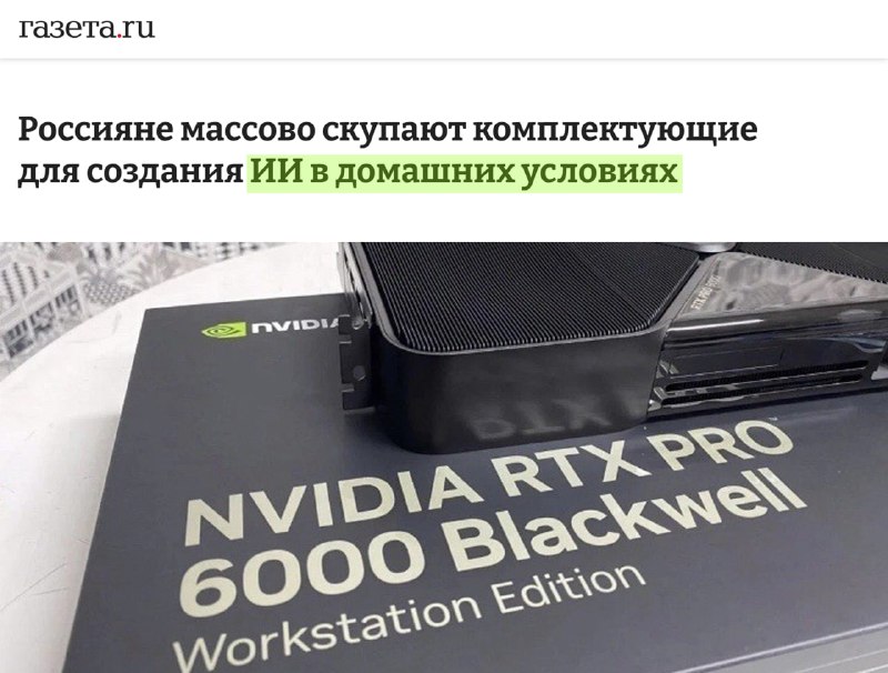Россияне массово скупают комплектующие для запуска нейросетей на домашних ПК