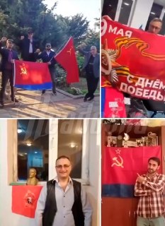 В Азербайджане осудили четверых мужчин за шествие с флагами СССР