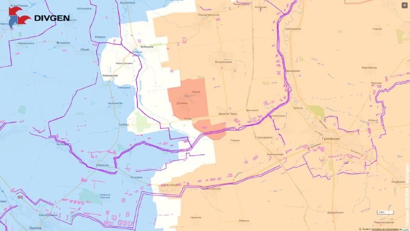 Опубликована карта боевых действий в районе Долинки