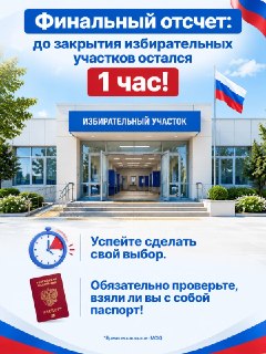До завершения голосования остался один час