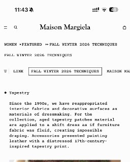 Maison Margiela представила образовательный раздел о своих техниках дизайна