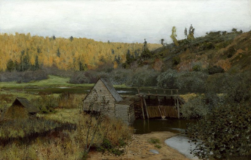 Картина Исаака Левитана «Осень. Мельница. Плёс»