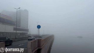 Туманная и дымчатая погода в Санкт-Петербурге утром 22 сентября