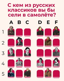Интерактив: на какое место вы бы сели в самолете с классиками русской литературы?