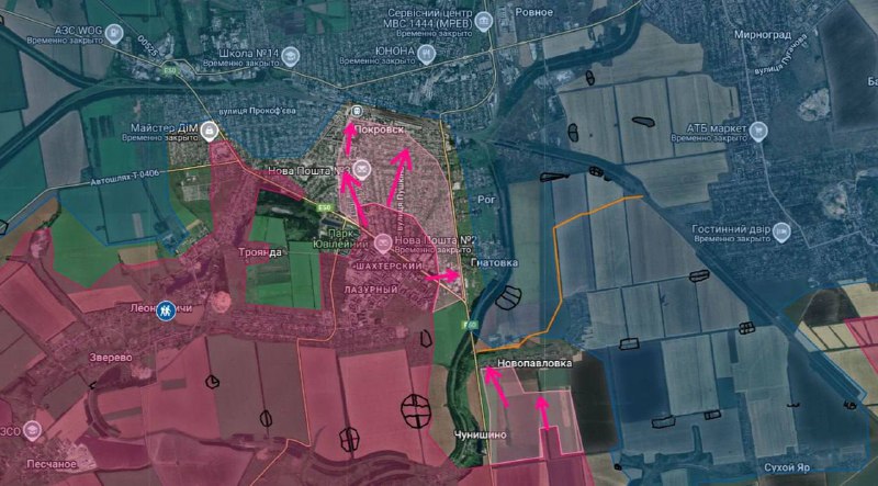 Российские войска продвинулись в Красноармейске, взяв под контроль новые районы и уничтожив технику ВСУ.