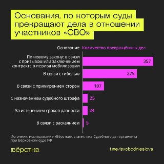В России прекращено 795 дел в отношении участников войны в Украине