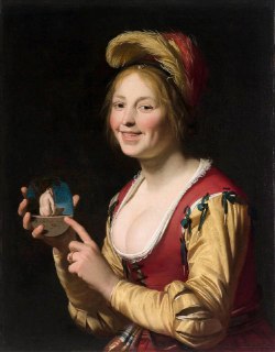 Обнаженная девушка с табличкой: провокационная картина XVII века