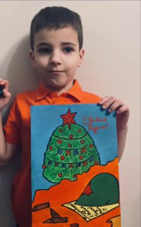 Призыв проголосовать за рисунок сына бойца