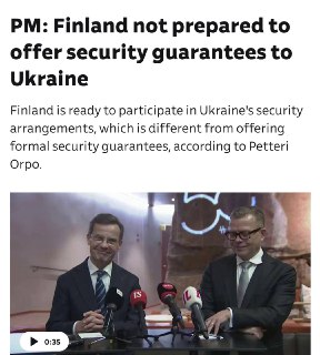 Финляндия отказалась давать гарантии безопасности Украине